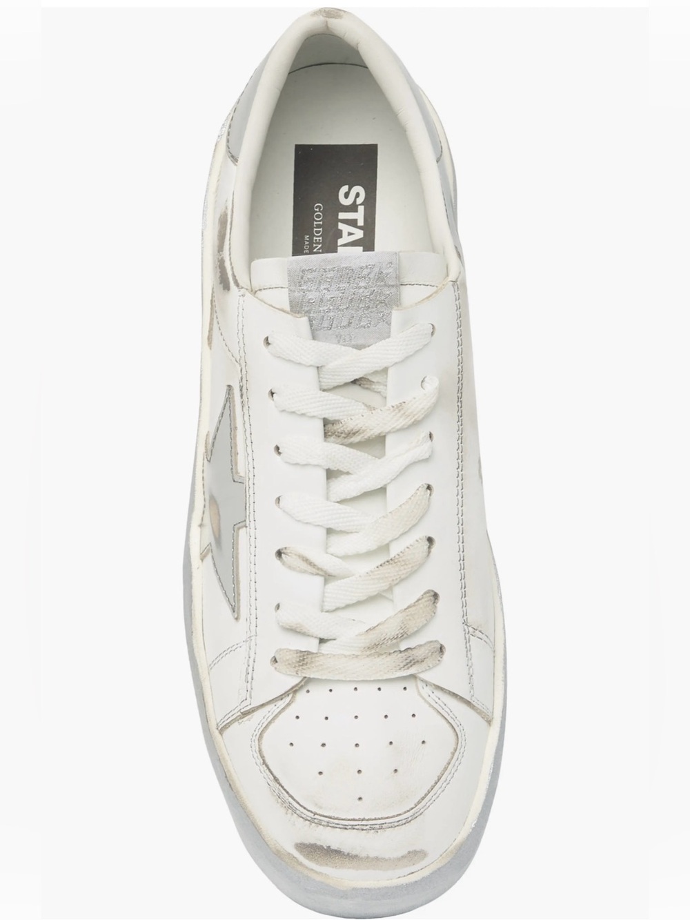 NWT Golden Goose White & Silver Star Low-Top Stardan Sneaker Rare Size 11/41 - Picture 5 of 15